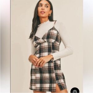Sage The Label Plaid Flannel Spaghetti Strap
Mini Dress "Canyon" NWT